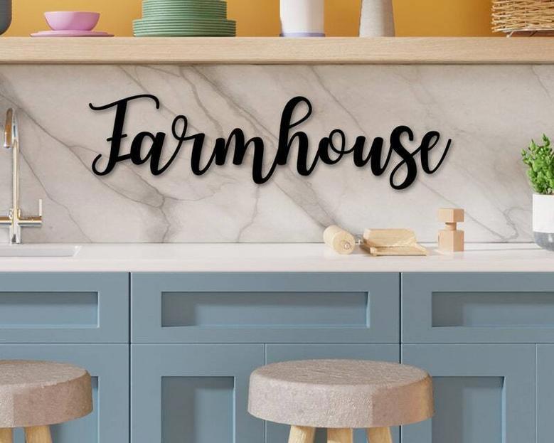 Rustic Farmhouse Metal Sign - Large Entry Decor For Farmhouse Style Lovers