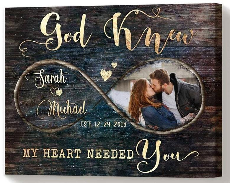 Thoughtful Wedding Anniversary Canvas Gift For Couples - Personalized Valentine Photo Art For Him & Her