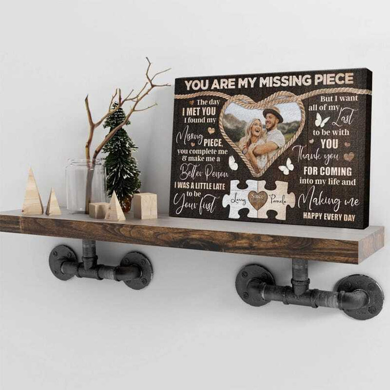 Missing Piece Love Story - Personalized Wedding Keepsake Canvas