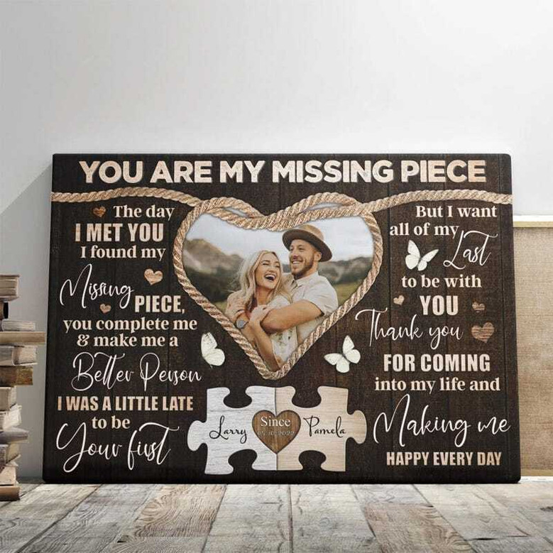 Missing Piece Love Story - Personalized Wedding Keepsake Canvas