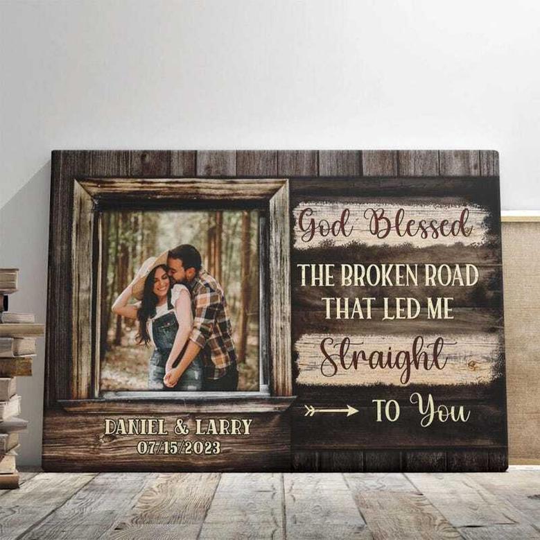 Custom Valentine Canvas Art For Couples - Romantic Wedding And Anniversary Gift