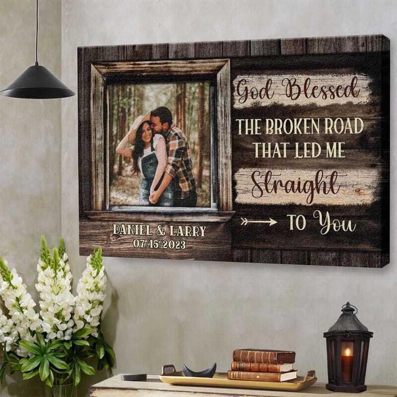 Custom Valentine Canvas Art For Couples - Romantic Wedding And Anniversary Gift