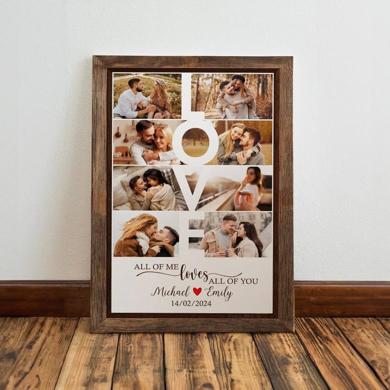 Personalized Valentine’s Couple Photo Collage - You & Me Gift for Valentine’s Day