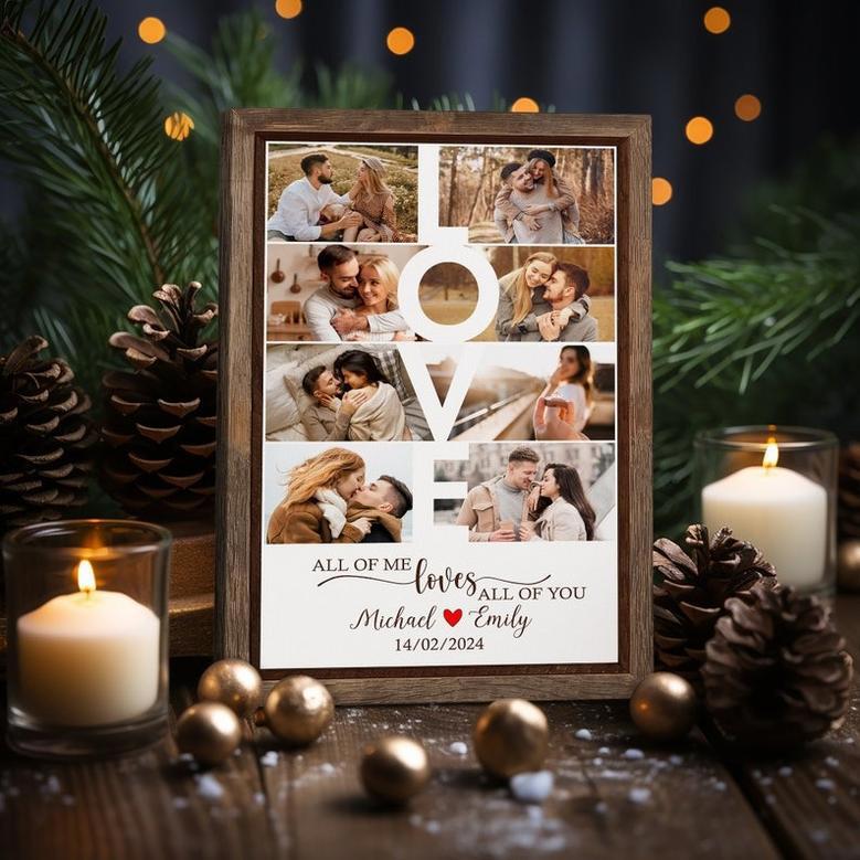 Personalized Valentine’s Couple Photo Collage - You & Me Gift for Valentine’s Day