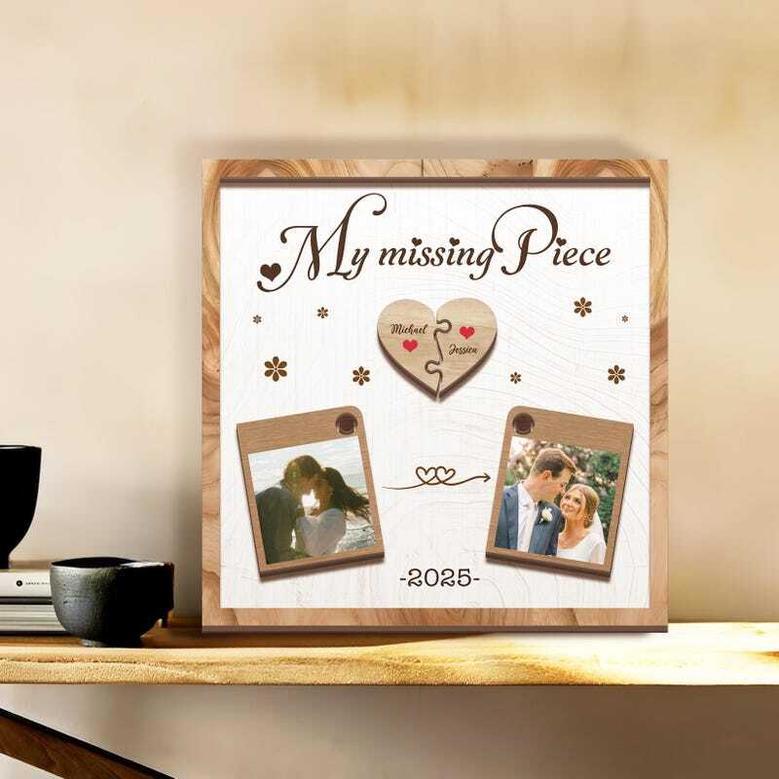 Customized Valentines Day Wood Sign For Couples With Photo - Thoughtful Lovers Gift For Anniversaries And Weddings