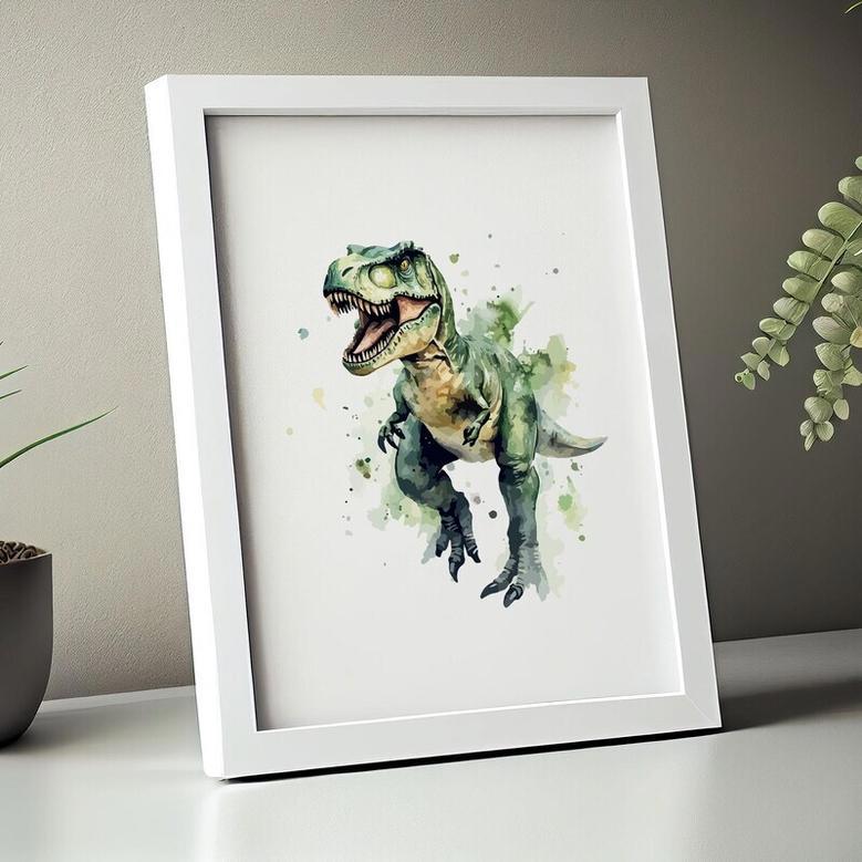 Dinosaur Nursery Canvas Set For Baby Boys Bedroom - T-Rex And Triceratops Wall DéCor