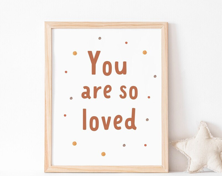 Touching nursery quote canvas print, neutral boho style with warm beige palette for serene baby room wall decor