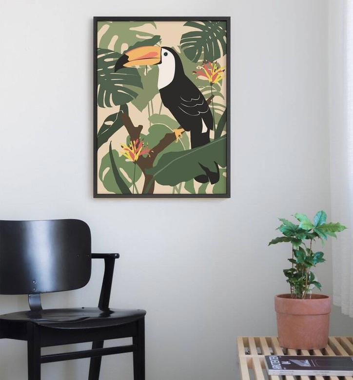 Jungle Nursery Canvas Featuring Boho Toucan Art For Kids' Room Or Playroom Decor