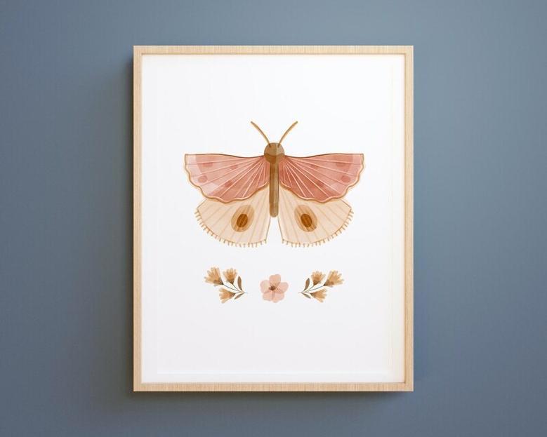 Sweet Blush Butterfly Canvas Set For Baby Girl Nursery - Boho Baby Wall Decor