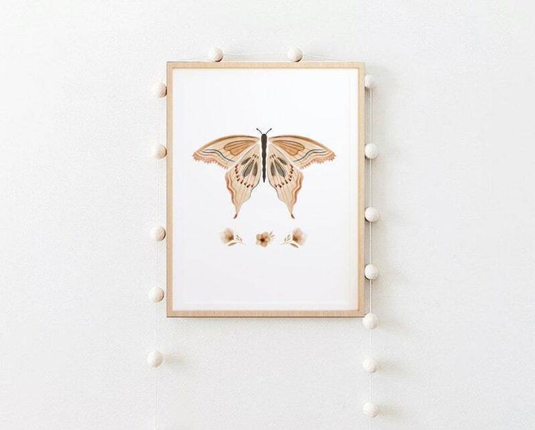 Sweet Blush Butterfly Canvas Set For Baby Girl Nursery - Boho Baby Wall Decor