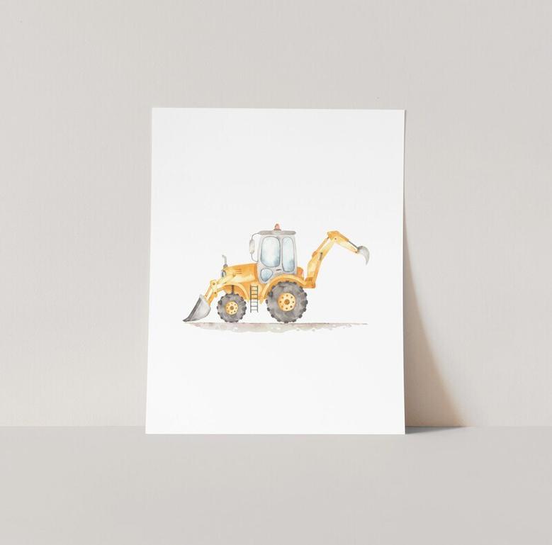 Personalized Construction-Themed Nursery Canvas Set For Baby Boy's Room Decor