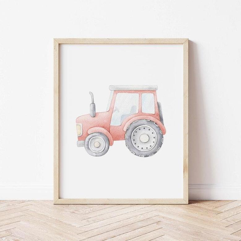 Construction Vehicle Canvas Set For Baby Boy Nursery Decor - Transportation Wall Art Prints For Boys Room