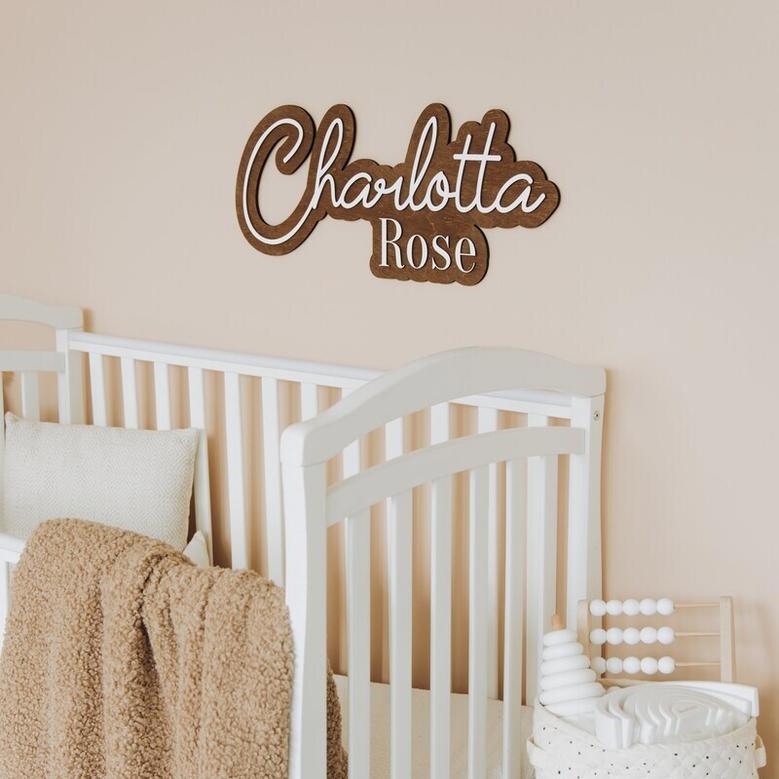 Personalized Nursery Name Sign - Custom Wooden DéCor For Kids' Rooms & Baby Shower Gifts