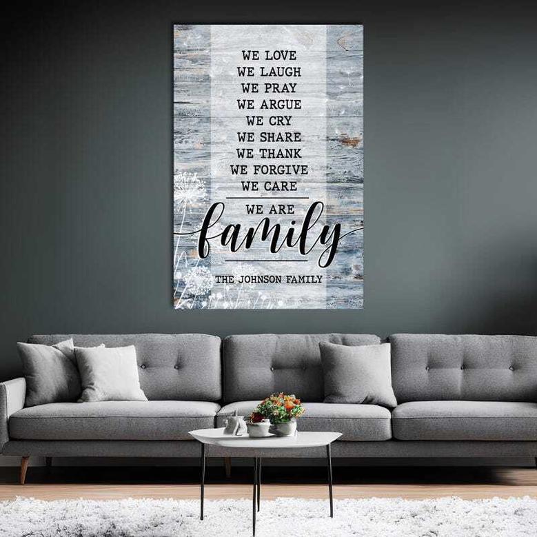 Personalized Family Love Canvas Art For Home - Last Name Wall Decor For Housewarming