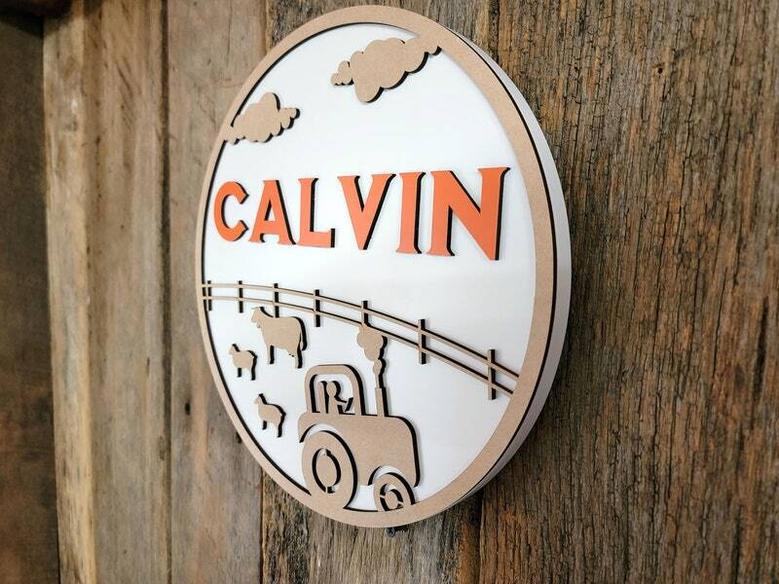 Personalized Farm-Themed Baby Boy Nursery Wood Sign - Rustic Decor For Boy's Room