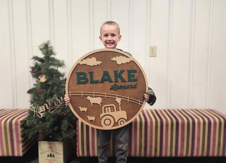 Personalized Farm-Themed Baby Boy Nursery Wood Sign - Rustic Decor For Boy's Room