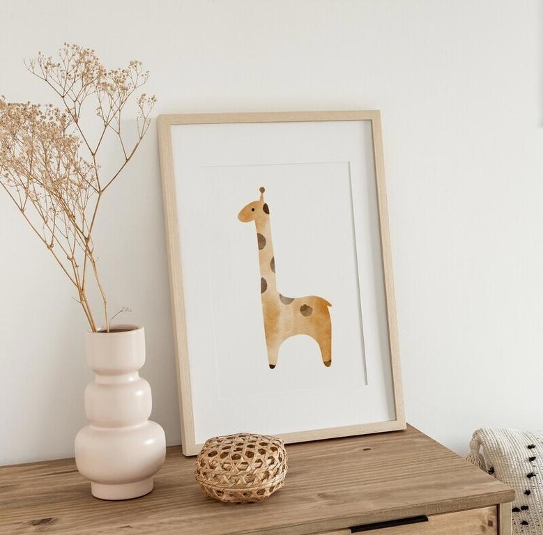 Giraffe Nursery Canvas Safari Theme For Baby Room DéCor Gift