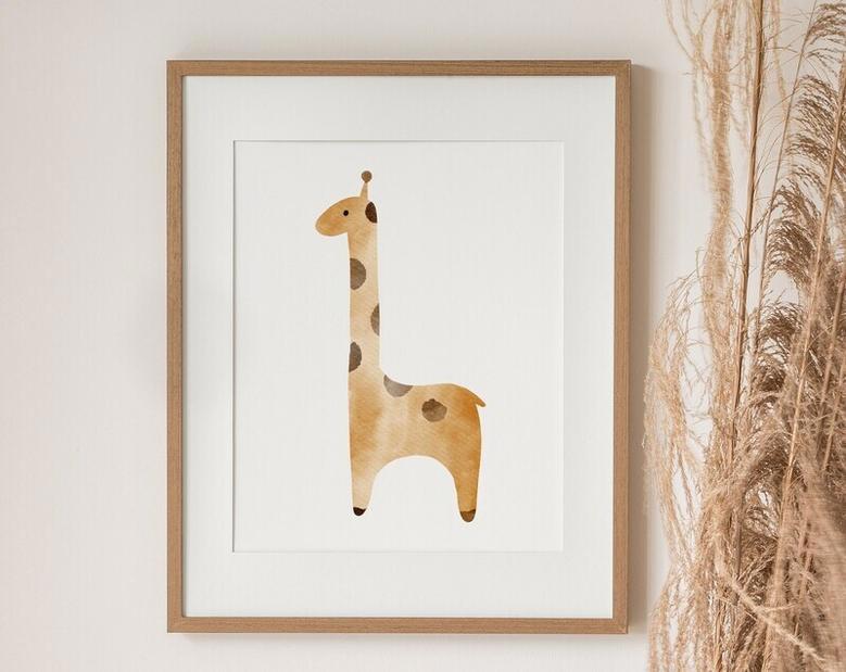 Giraffe Nursery Canvas Safari Theme For Baby Room DéCor Gift