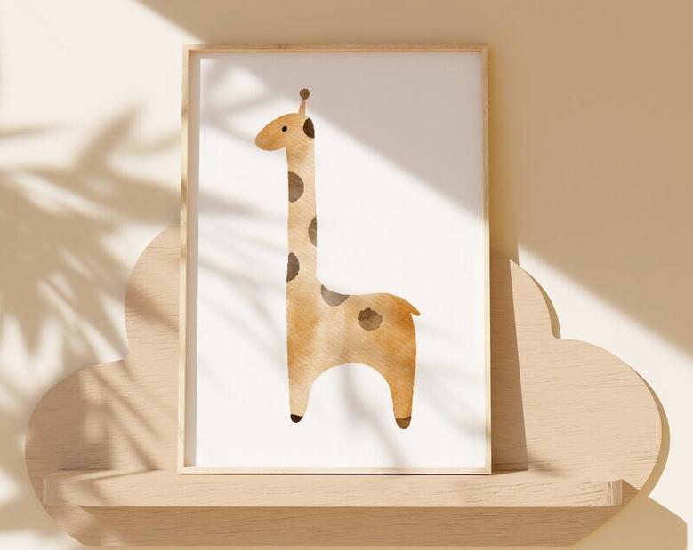 Giraffe Nursery Canvas Safari Theme For Baby Room DéCor Gift