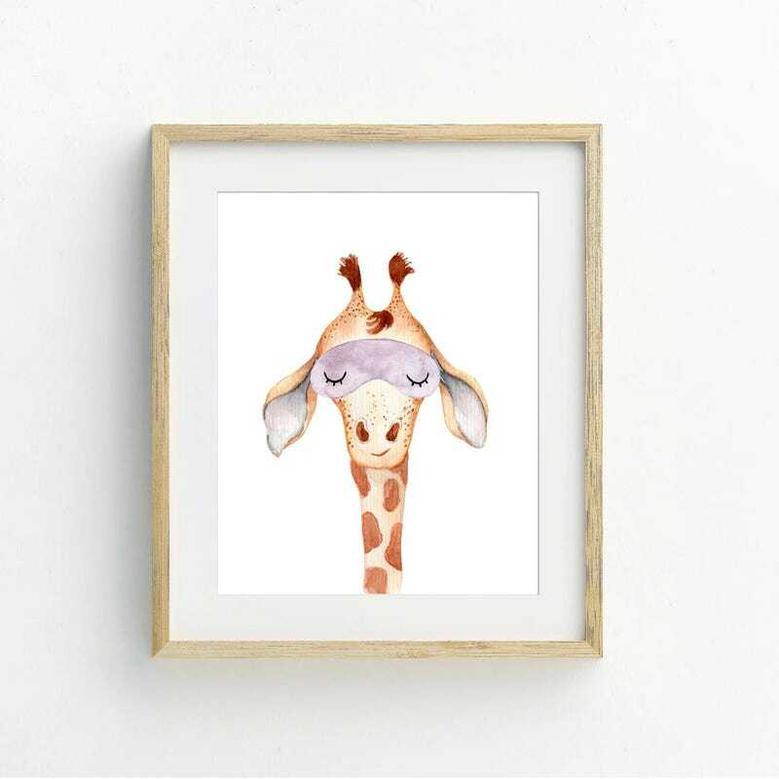 Heartfelt Giraffe Nursery Canvas Trio For Girl's Bedroom Decor - Adorable Kids Room Art