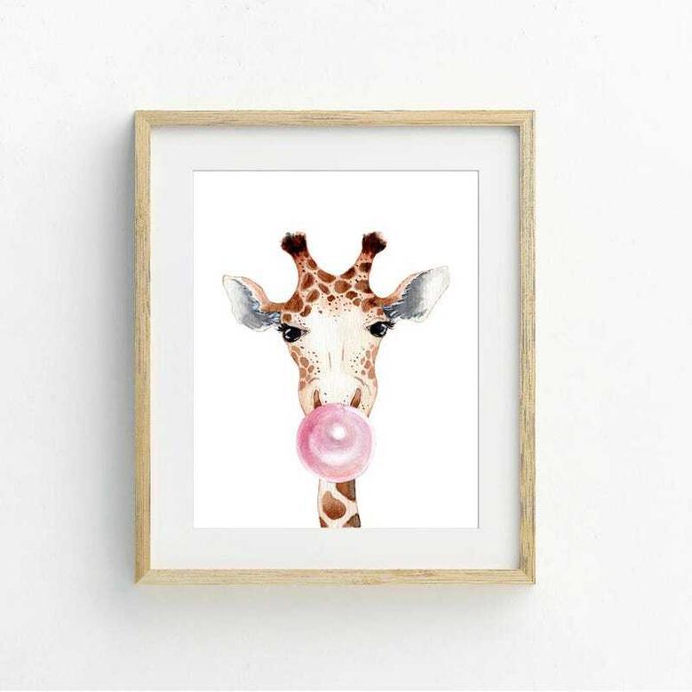 Heartfelt Giraffe Nursery Canvas Trio For Girl's Bedroom Decor - Adorable Kids Room Art