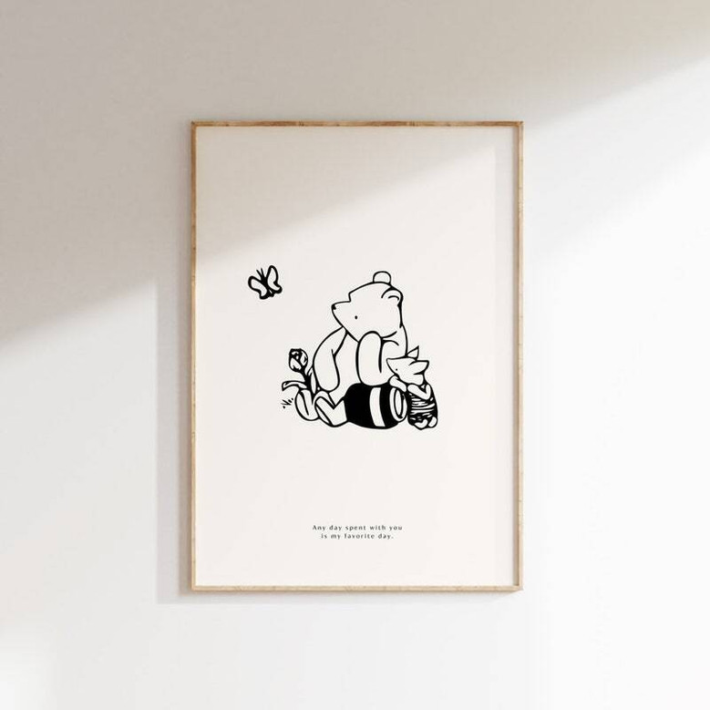 Winnie the Pooh canvas nursery decor featuring tender quotes and soft pastels, wall art, lovely baby shower or new baby gift