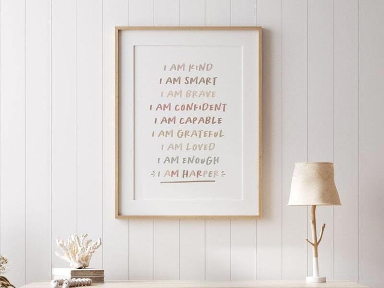 Nursery Quotes Canvas For Kids - I Am Kind, Smart, Loved - Nursery DéCor