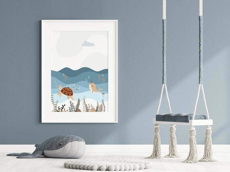 Nautical Nursery Canvas Set For Ocean-Themed Baby Boy Room Wall Art