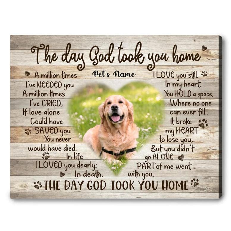 Custom Photo Pet Memorial Canvas For Dog Loss - Thoughtful Pet Remembrance Gift For Living Room