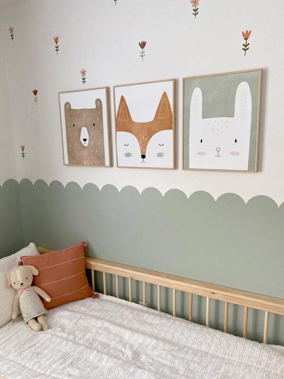 Custom Woodland Nursery Canvas Deer And Fox Design For Kids Room DéCor