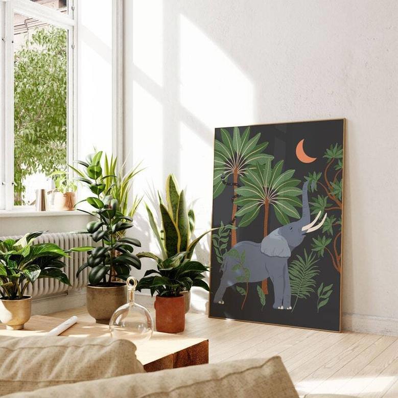 Safari Animal Canvas Set - Jungle Nursery DéCor With Giraffe, Zebra, Elephant For Kids' Room