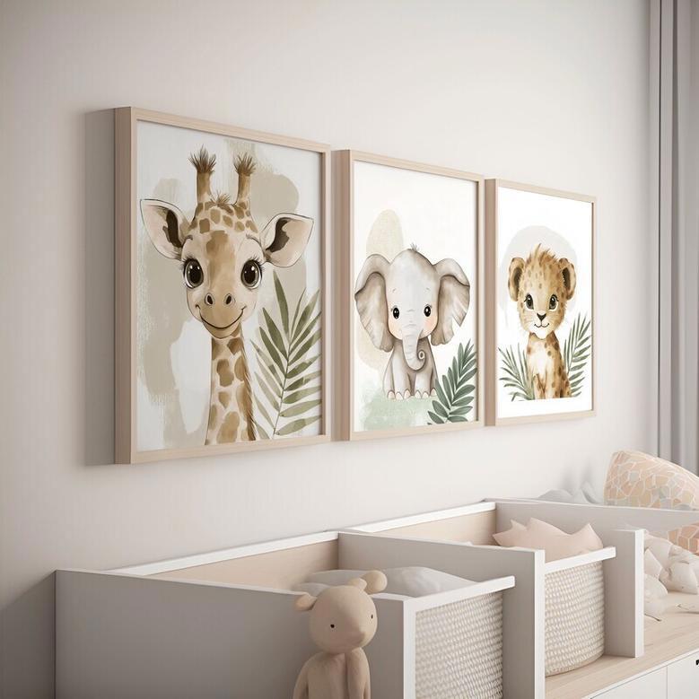 Safari Nursery Canvas For Jungle Themed Baby Room Wall Art