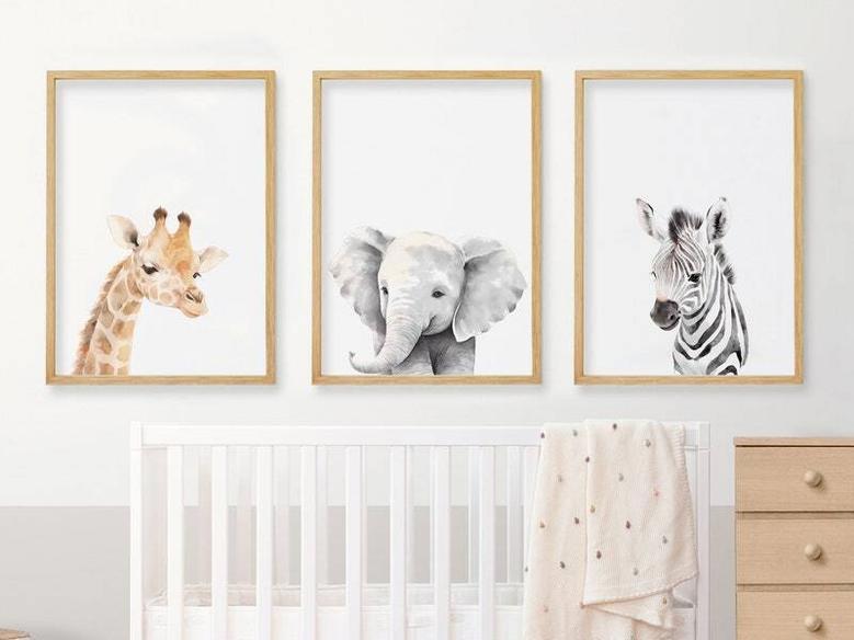 Safari Nursery Canvas Set - Boho Animal Wall Art For Baby Room DéCor