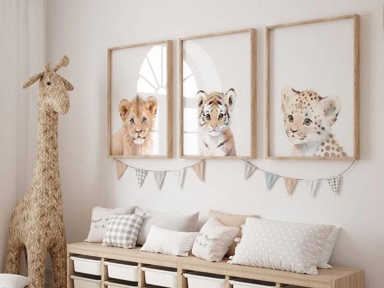 Safari Nursery Canvas Set - Boho Animal Wall Art For Baby Room DéCor