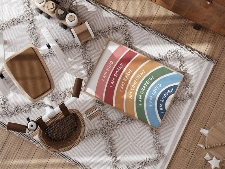 Rainbow nursery quotes canvas wall art with uplifting messages, sweet baby shower gift for new parents and nursery Rainbow nursery quotes canvas wall art with uplifting messages, sweet baby shower gift for new parents and nursery