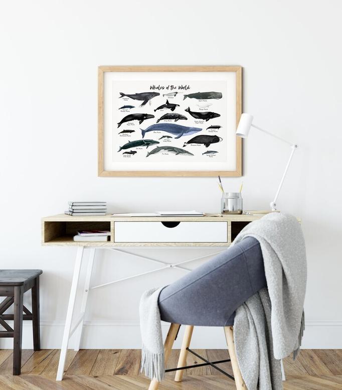 Nautical Whale Nursery Art Canvas - Thoughtful Ocean Mammal Wall DéCor Nursery Gift