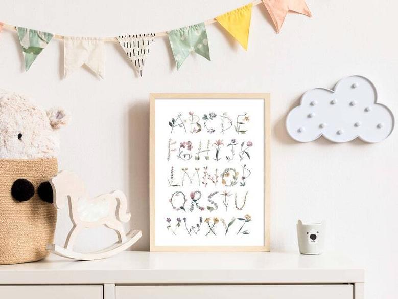 Wildflower Alphabet Canvas – Thoughtful Nursery Decor For Girls' Rooms