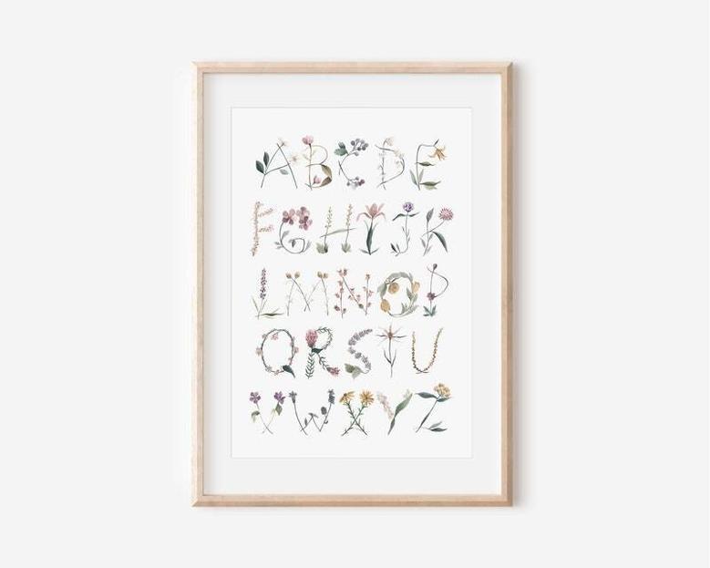 Wildflower Alphabet Canvas – Thoughtful Nursery Decor For Girls' Rooms