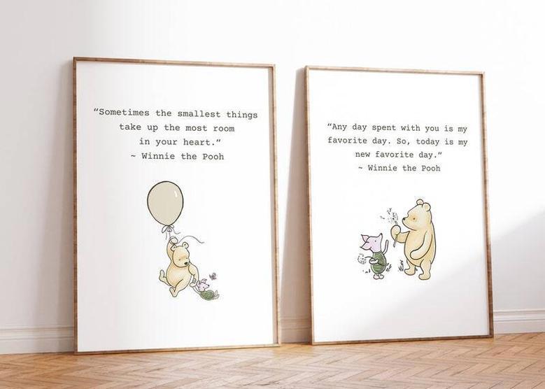 Personalized Winnie The Pooh Canvas For Baby Nursery - Classic Wall DéCor With Custom Name