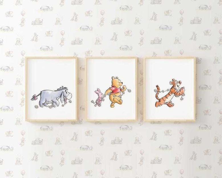 Adorable Winnie The Pooh Canvas Set - Nursery Wall Art For Children's Room DéCor