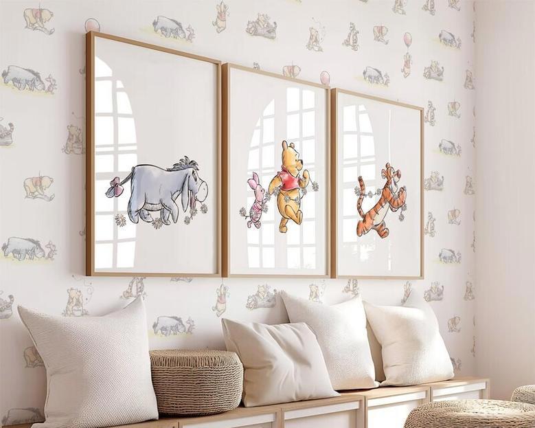 Adorable Winnie The Pooh Canvas Set - Nursery Wall Art For Children's Room DéCor