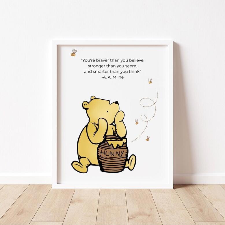 Winnie The Pooh Canvas Set - Inspirational Quotes For Kids Room Decor