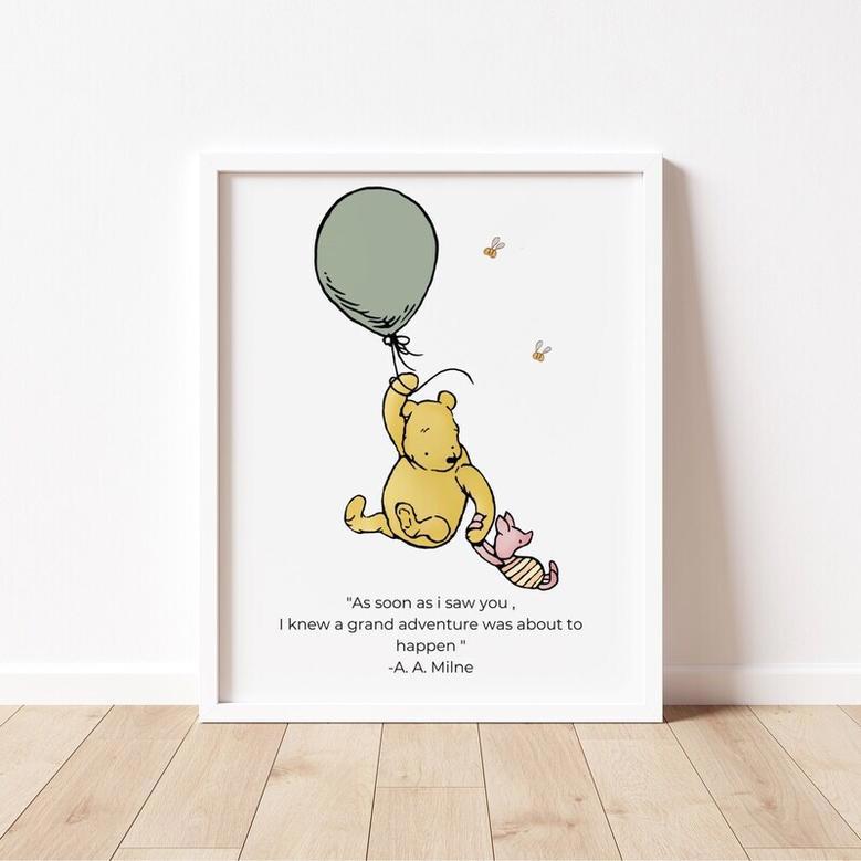 Winnie The Pooh Canvas Set - Inspirational Quotes For Kids Room Decor