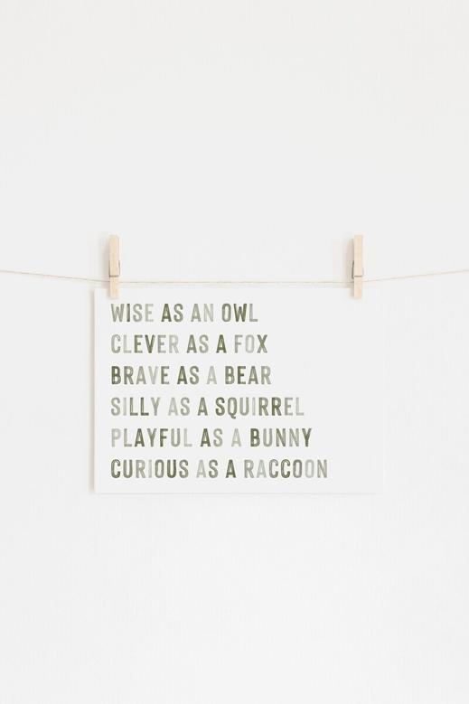 Woodland Animals Nursery Canvas - Inspirational Quotes For Kids Room - Green Neutral DéCor