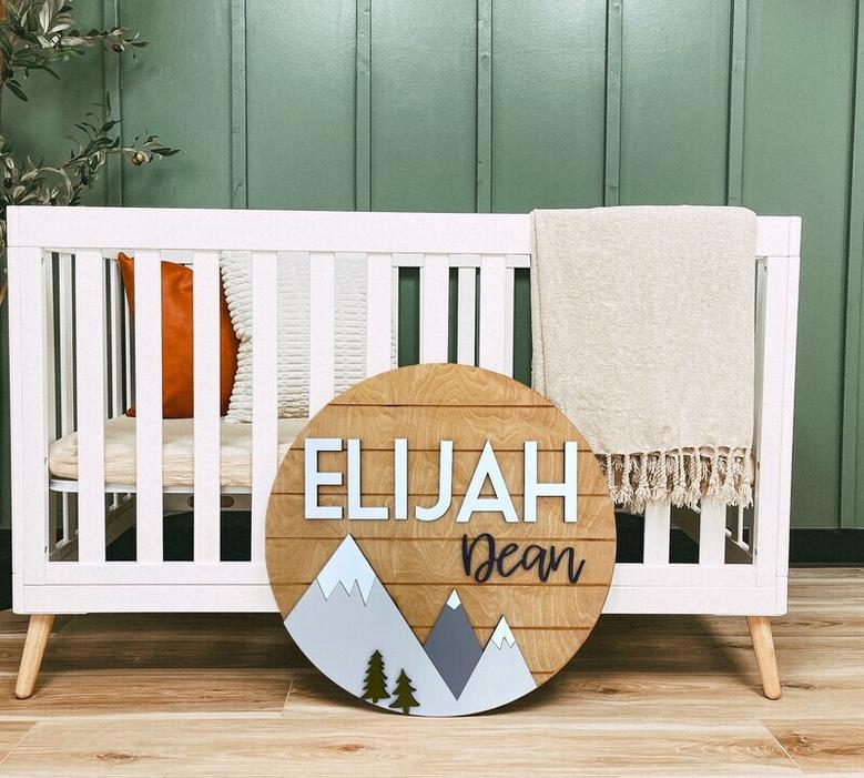 Personalized Woodland Forest Baby Boy Nursery Wood Sign For Above Crib DéCor