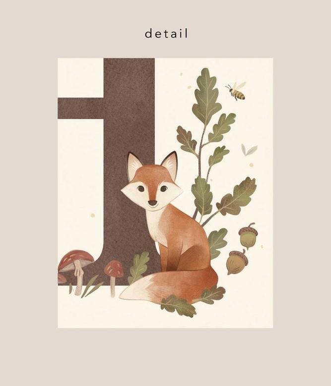 Personalized Woodland Nursery Canvas Art For Baby's Room Rustic Monogram Initial Decor