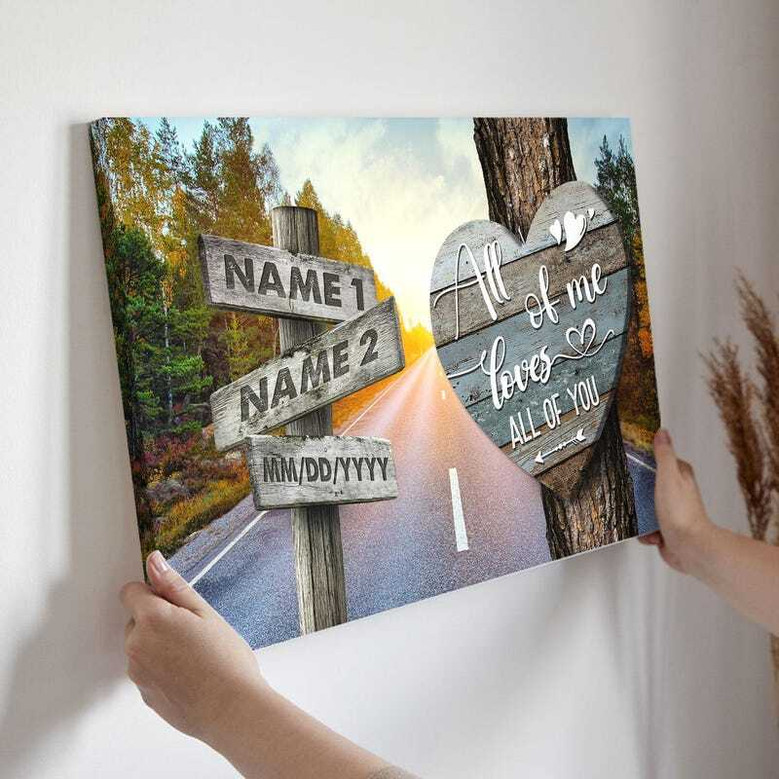 Custom Couple Name Canvas For Anniversary Valentine Decor Custom Couple Name Canvas For Anniversary Valentine Decor