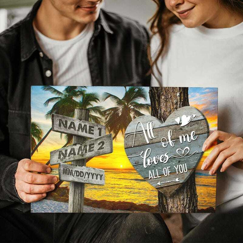 Custom Couple Name Canvas For Anniversary Valentine Decor Custom Couple Name Canvas For Anniversary Valentine Decor