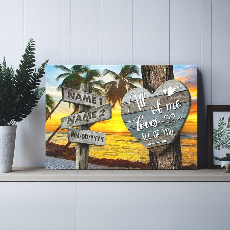 Custom Couple Name Canvas For Anniversary Valentine Decor Custom Couple Name Canvas For Anniversary Valentine Decor