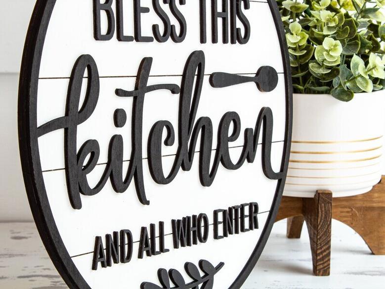 Personalized Farmhouse Kitchen Wall Sign - Rustic Shiplap Decor For Modern Kitchens